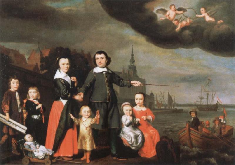 Nicolaes maes captain job jansz cuyter and his family oil painting image